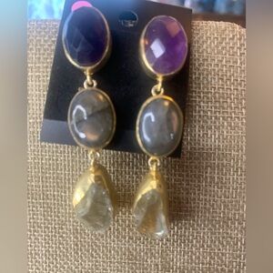 Genuine stone earrings